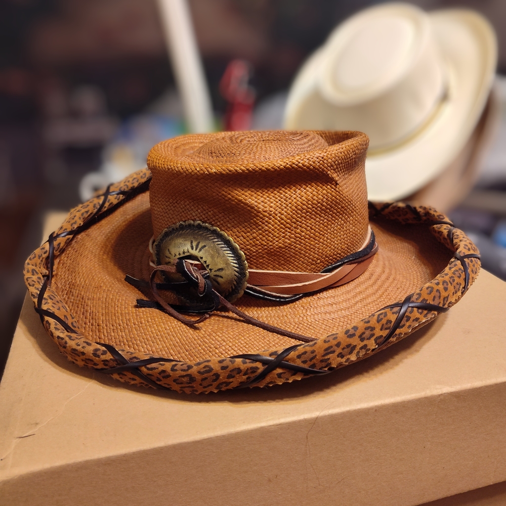 Carol Carr Brown Leather Western Hat